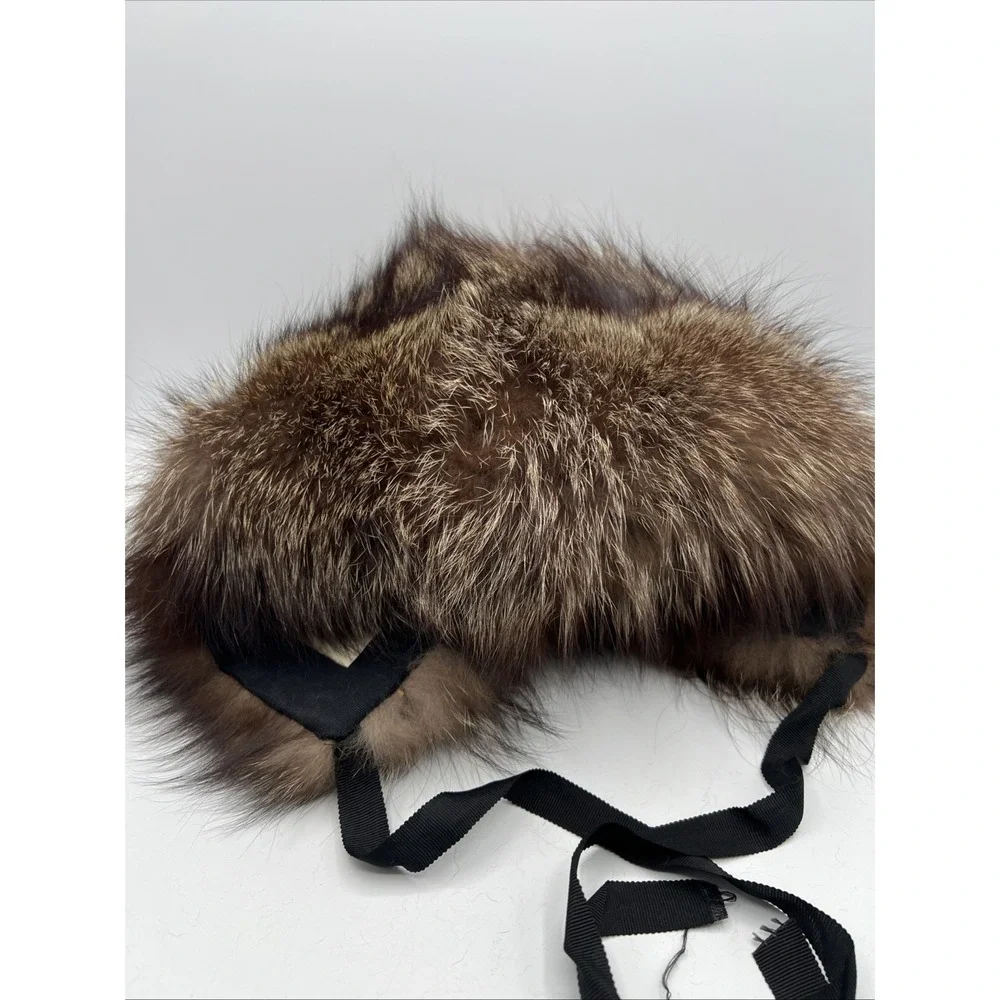 Cecile New York Original Vintage Fur‎ Hat Bonnet Raccoon Warm Cozy